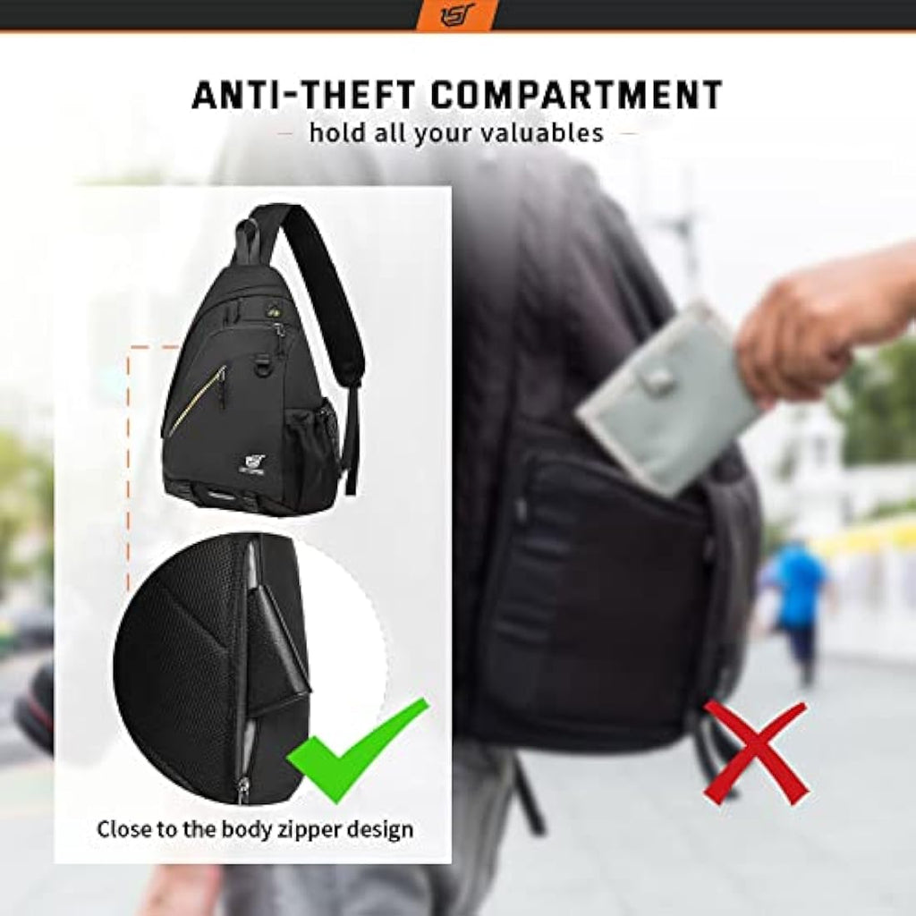 SKYSPER Sling Laptop Bag (Up to 13 Inch) - 18L Crossbody Sling Backpack Travel Shoulder Bag Hiking Daypack for Men Women Internal Frame Backpacks Default Title Default Title