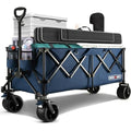 Overmont 300L Extra Large Folding Festival Trolley Cart - All-terrain Wide Wheels and Brake - Heavy Duty Cart Load up 200KG - with Adjustable Handle & Cover Bag - Wagon for Beach Camping Garden blue Carts & Wagons Default Title Default Title