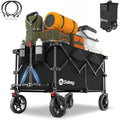 Sekey 200L Folding Festival Trolley with All-Terrain Wheels and Brake, Heavy-Duty Cart Loadable up to 150KG (330LB), Patented Four-Directional Foldable Design, Wagon for Beach Camping Garden, Black Carts & Wagons Default Title Default Title
