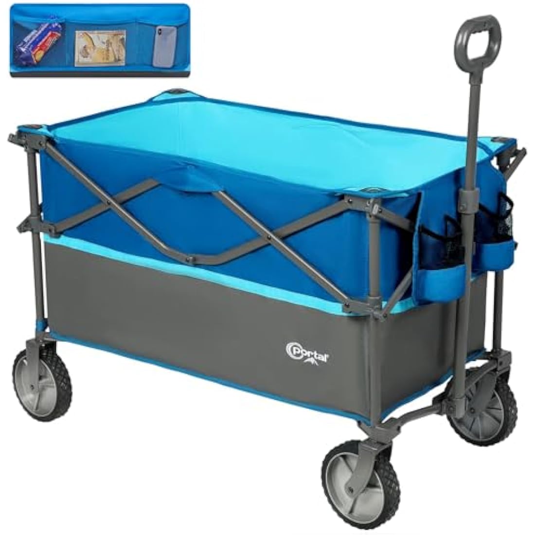 PORTAL XL Deeper Festival Trolley on Wheels 228L Larger Capacity Folding Camping Garden Beach Trolley Heavy Duty Pull along Cart Collapsible Wagon Foldable Picnic Trailer Hand Truck Carts & Wagons Default Title Default Title