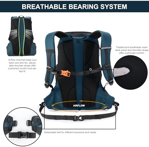 MOUNTAINTOP 35L Unisex Hiking Backpacks Lightweight Trekking Rucksack Light Daypacks for Travel Camping Climbing Mountaineer Outdoor Sport External Frame Backpacks Default Title Default Title