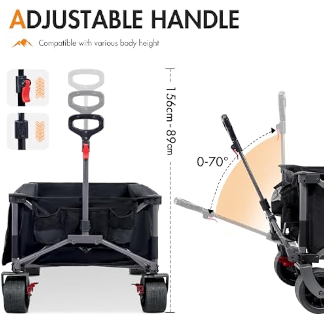 Portal Widened Folding Festival Trolley XXL With Brakes - Heavy Duty 600L Camping Cart, Beach Wagon, Collapsible Garden Cart for Picnic - 180KG Capacity Carts & Wagons Default Title Default Title
