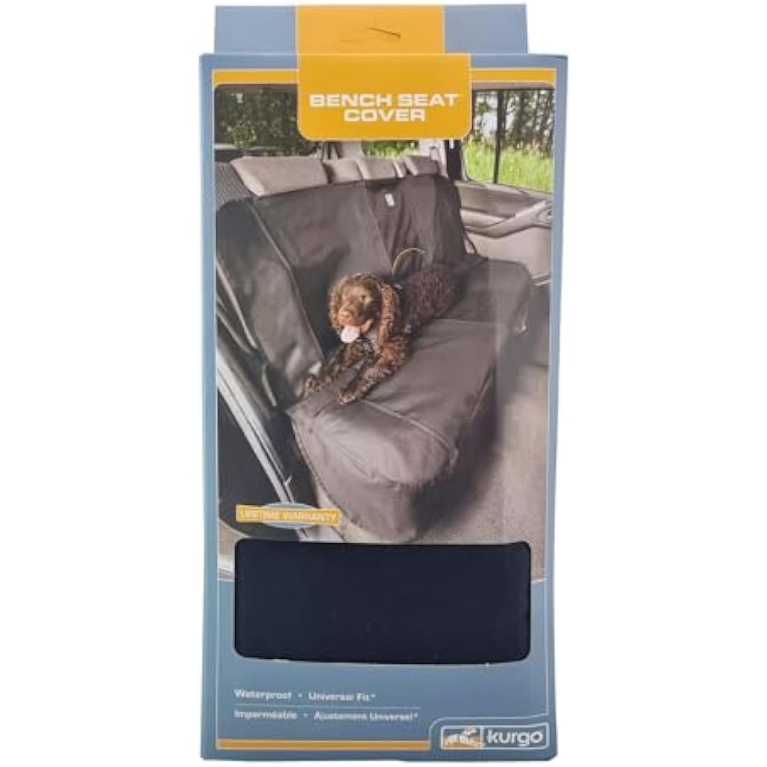 Kurgo Wander Bench Seat Cover, Dog Car Seat Protector, Waterproof & Stain-Resistant, Secure Fit, Black Seat Covers Default Title Default Title