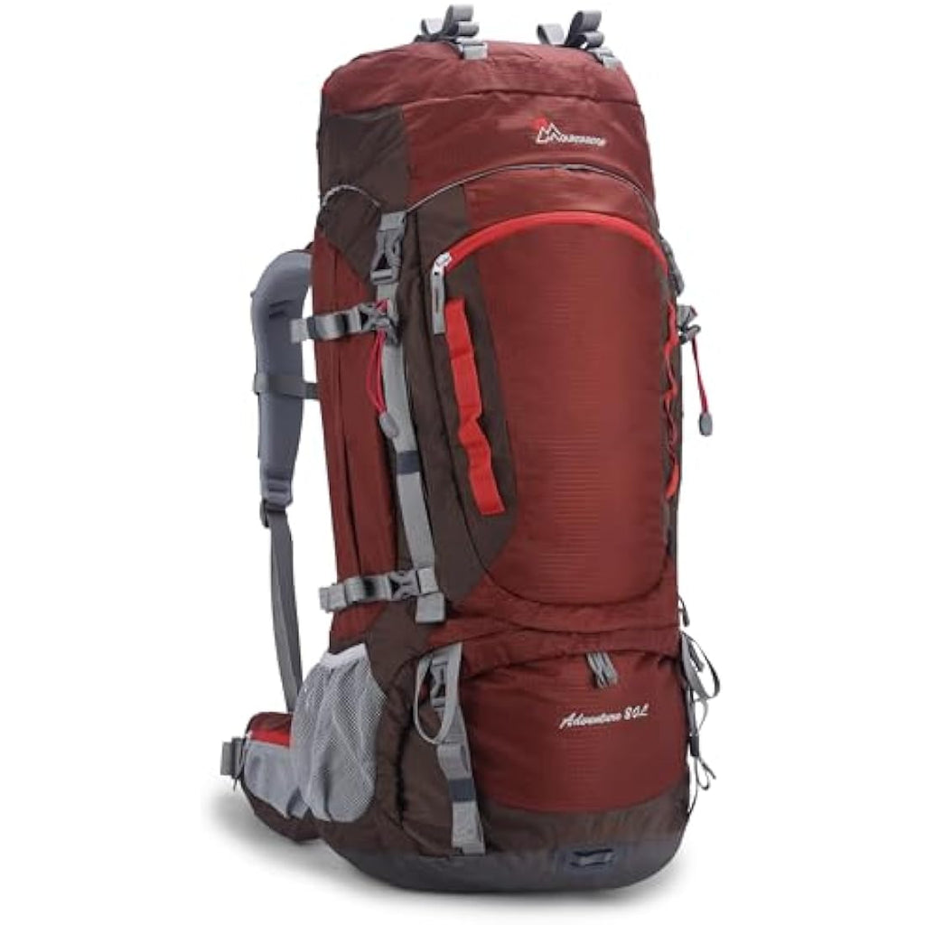MOUNTAINTOP Hiking Backpack 80L Waterproof Mountaineering Backpack Large Camping Trekking Rucksack Multifunctional Climbing with Rain Cover External Frame Backpacks Default Title Default Title