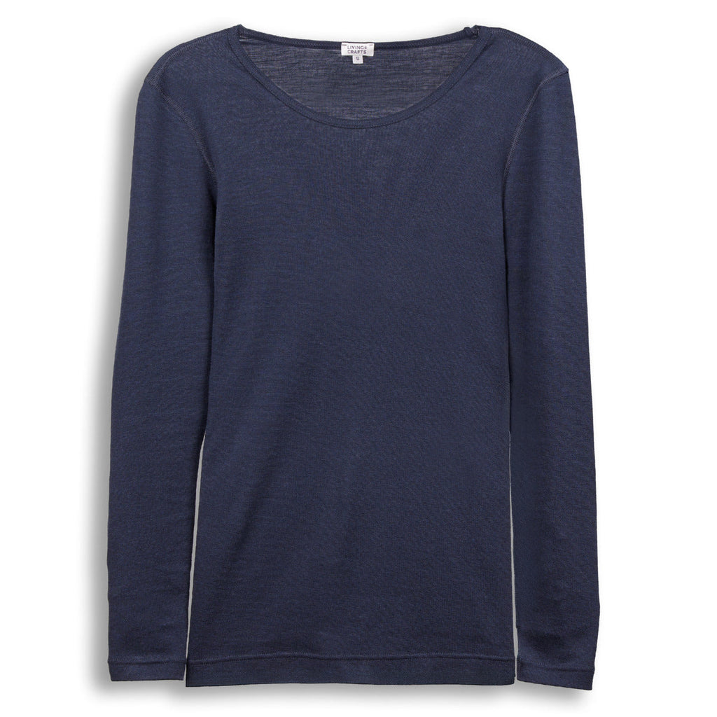 Wool & Organic Cotton Long Sleeve T-shirt: Womens -