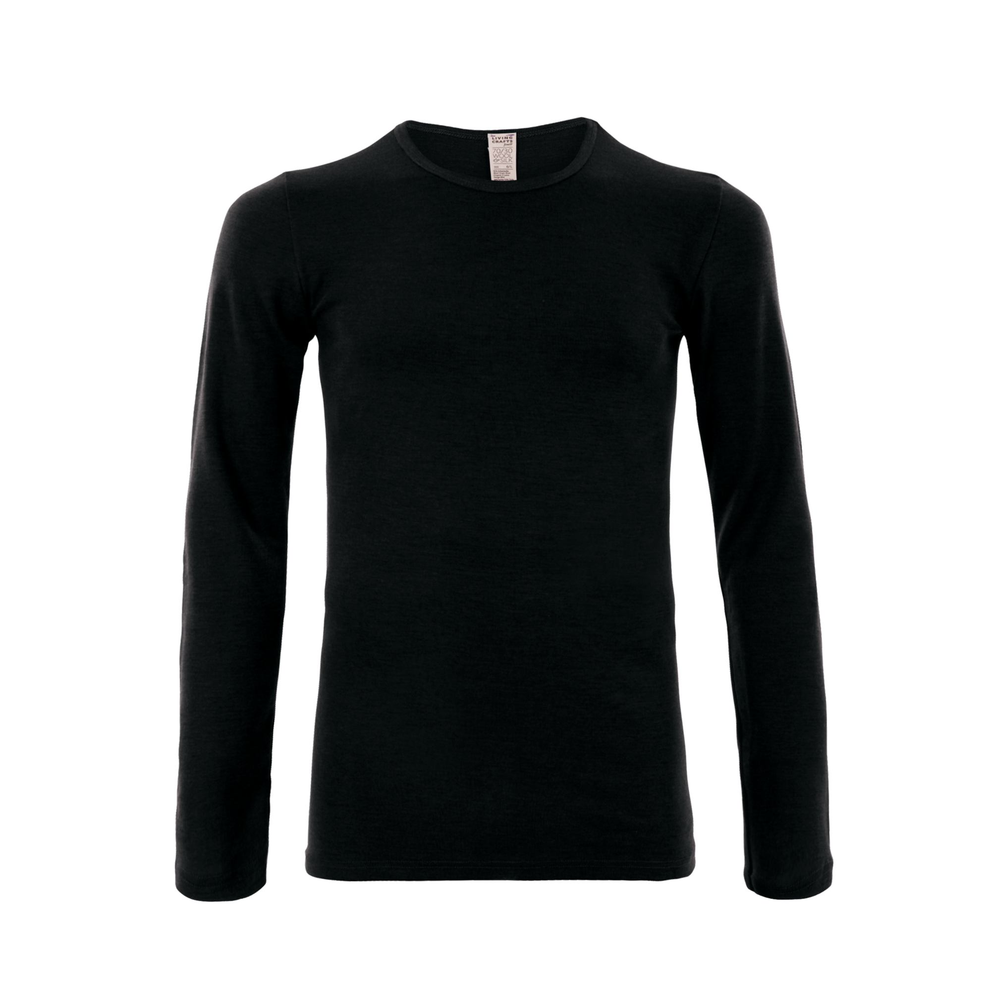 Organic Wool & Silk Long Sleeve T-shirt: Mens S Black S / Black M / Black L / Black XL / Black 2XL / Black S / Natural M / Natural L / Natural XL / Natural 2XL / Natural S / Petrol M / Petrol L / Petrol XL / Petrol 2XL / Petrol