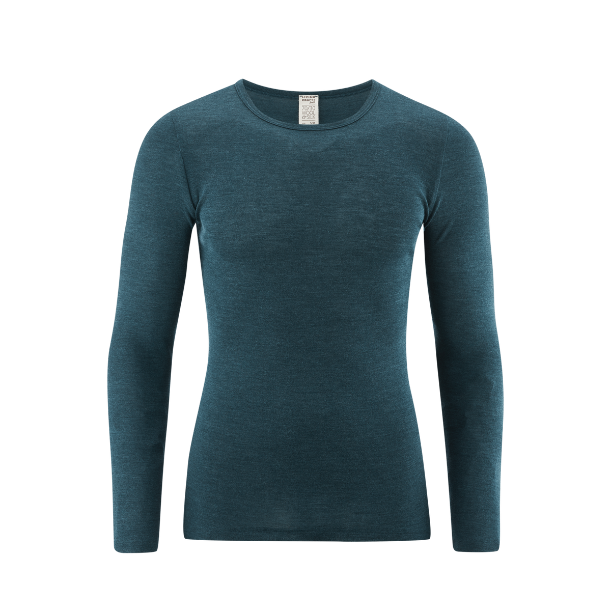 Organic Wool & Silk Long Sleeve T-shirt: Mens S Black S / Black M / Black L / Black XL / Black 2XL / Black S / Natural M / Natural L / Natural XL / Natural 2XL / Natural S / Petrol M / Petrol L / Petrol XL / Petrol 2XL / Petrol