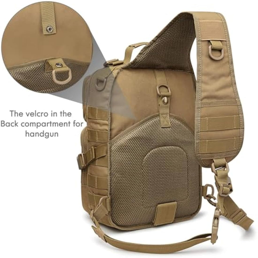 G4Free Tactical Sling Backpack Big Molle EDC Range Bag Pack Assault Military Shoulder Rucksack One Strap Daypack Internal Frame Backpacks Default Title Default Title