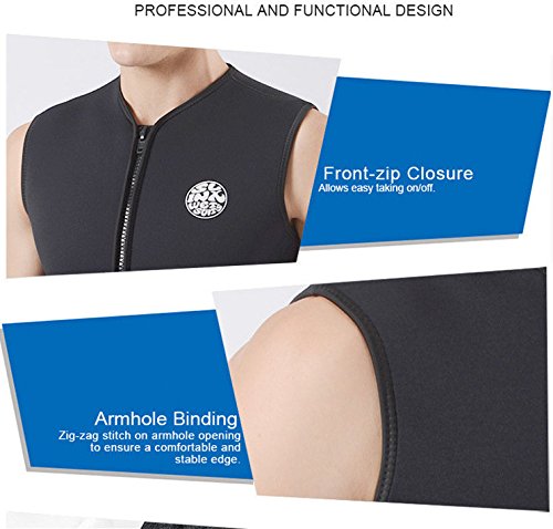 PAWHITS Wetsuit Top 3mm Neoprene Thermal Sleeveless Swimming Tops for Men Women Dive & Swim Vest for Surfing Sailing Slimming Sauna Workout Wetsuit Tops Default Title Default Title