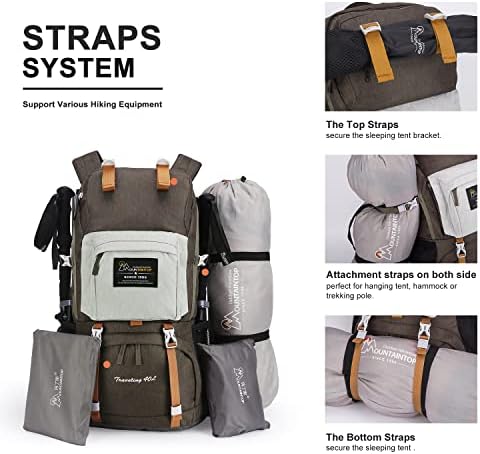 MOUNTAINTOP 40L Hiking Backpack Water Resistant Mens Women Rucksack for Trekking, Traveling, Camping, Cycling, Climbing Internal Frame Backpacks Default Title Default Title