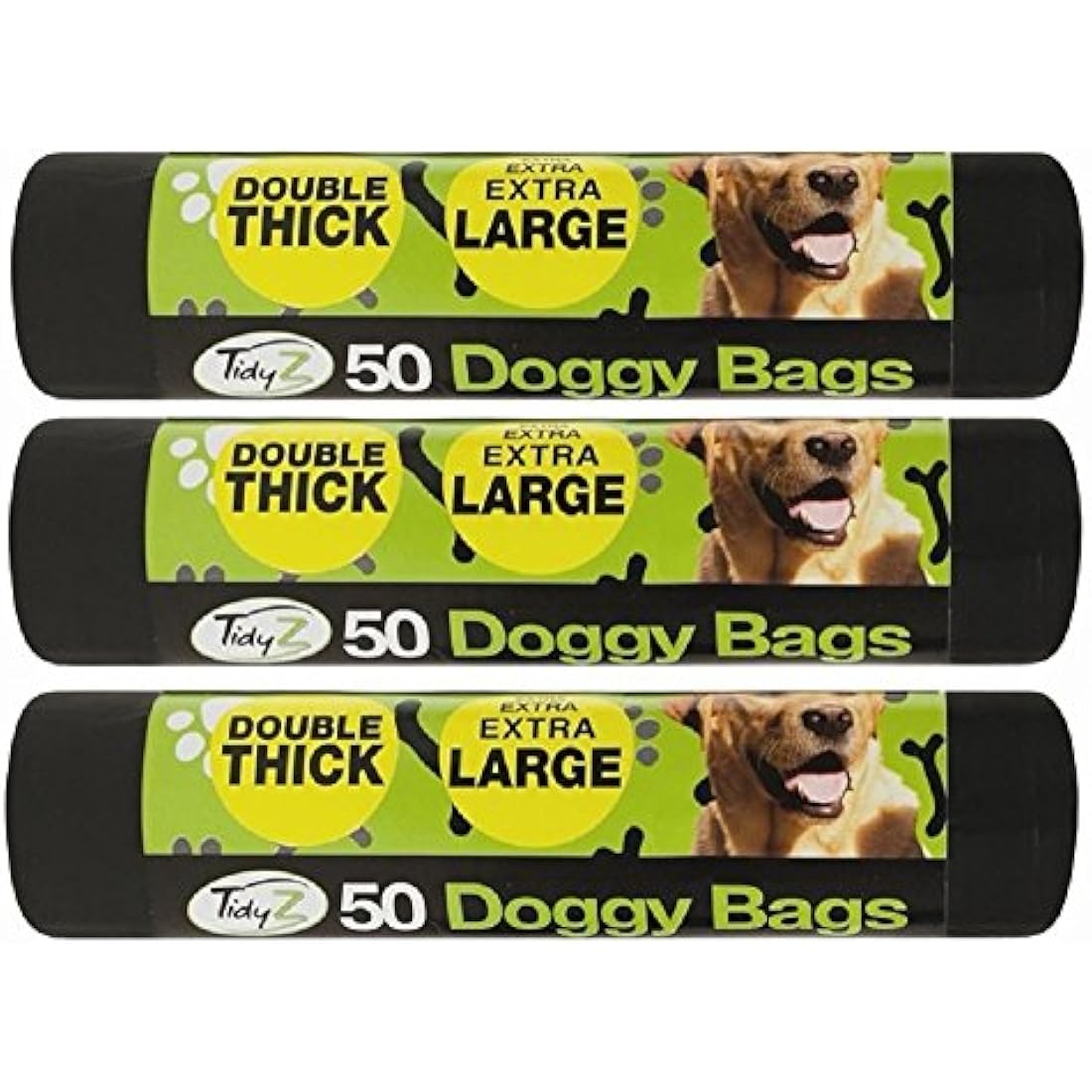 150 Extra Strong TidyZ Black Doggy Waste Bags With Tie Handle 32cm x 38cm Bags Default Title Default Title
