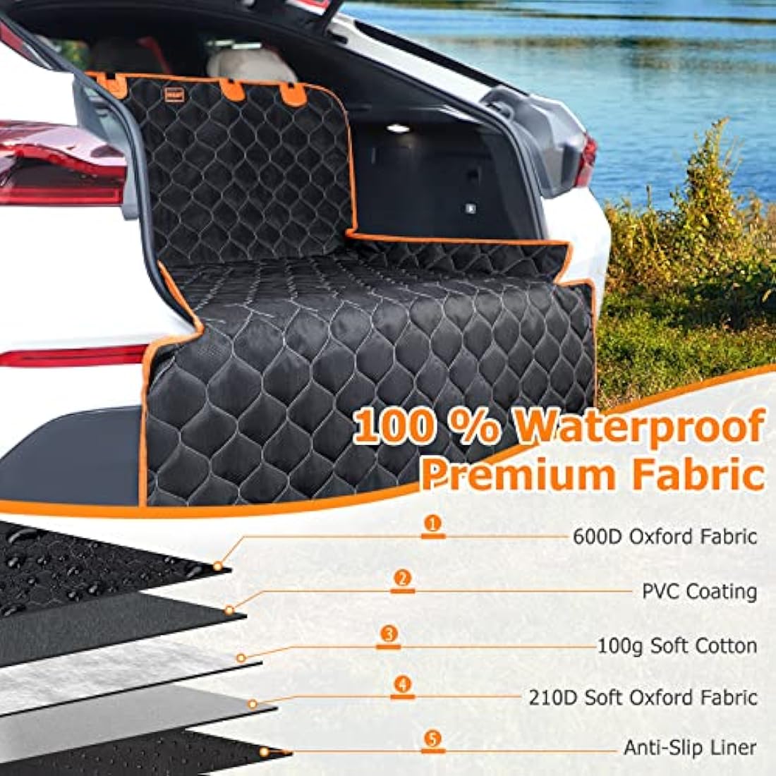 JOEJOY Car Boot Liners for Dogs - Upgrade Car Boot Protector for Dogs Nonslip Boot Cover- Waterproof Dog Seat Cover for Truck SUV Bumper Protection Seat Covers Default Title Default Title