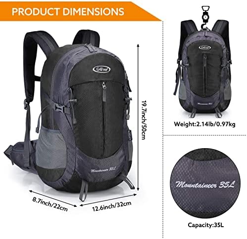 G4Free 35L Waterproof Hiking Backpack Outdoor Backpack Trekking Daypack for Camping Hiking Backpacking Climbing with Rain Cover Internal Frame Backpacks Default Title Default Title