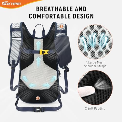 SKYSPER 15L Hiking Backpack Small Travel Daypack Breathable Lightweight Day Hike Rucksack with Shoulder Pocket Women Men Internal Frame Backpacks Default Title Default Title