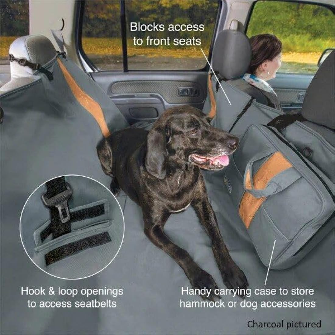 Kurgo Wander Hammock Cover, Dog Car Seat Protector, Durable Scratch-Resistant Material, Waterproof, Black Seat Covers Default Title Default Title