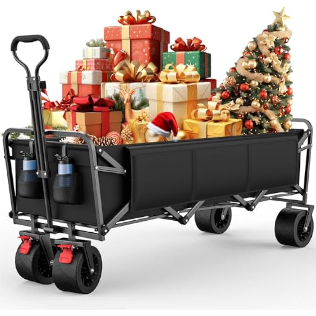 Folding Camping Trolley - Festival Trolley on Wheels Morpilot Portable Foldable Wagon 330lbs Beach Heavy-Duty Cart Picnic Transporter for Outdoor Shopping Sports Fishing Garden Carts & Wagons Default Title Default Title