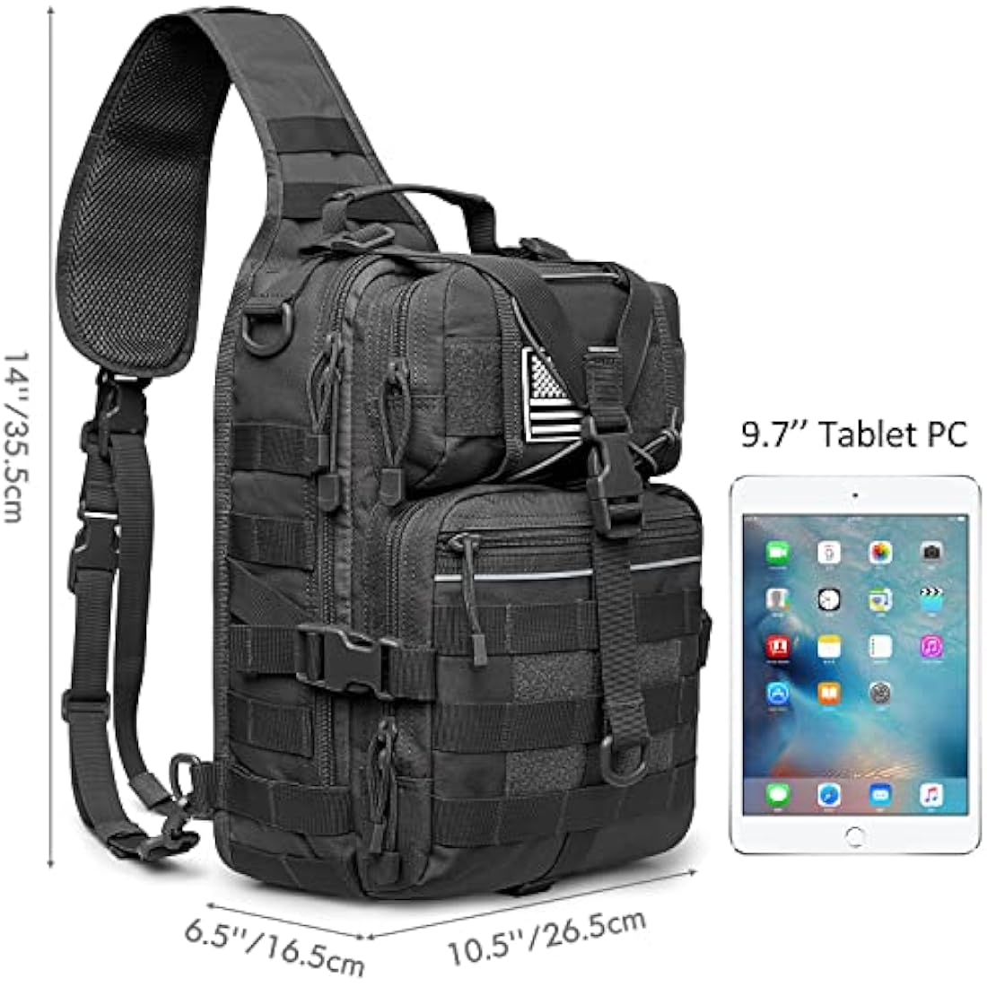 G4Free Tactical Sling Backpack Big Molle EDC Range Bag Pack Assault Military Shoulder Rucksack One Strap Daypack Internal Frame Backpacks Default Title Default Title