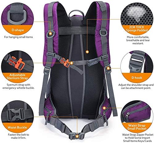 G4Free 45L Hiking Backpacks with Rain Cover Waterproof Trekking Backpack Travel Backpack Outdoor Camping Mountaineering Hiking for Men Women Internal Frame Backpacks Default Title Default Title