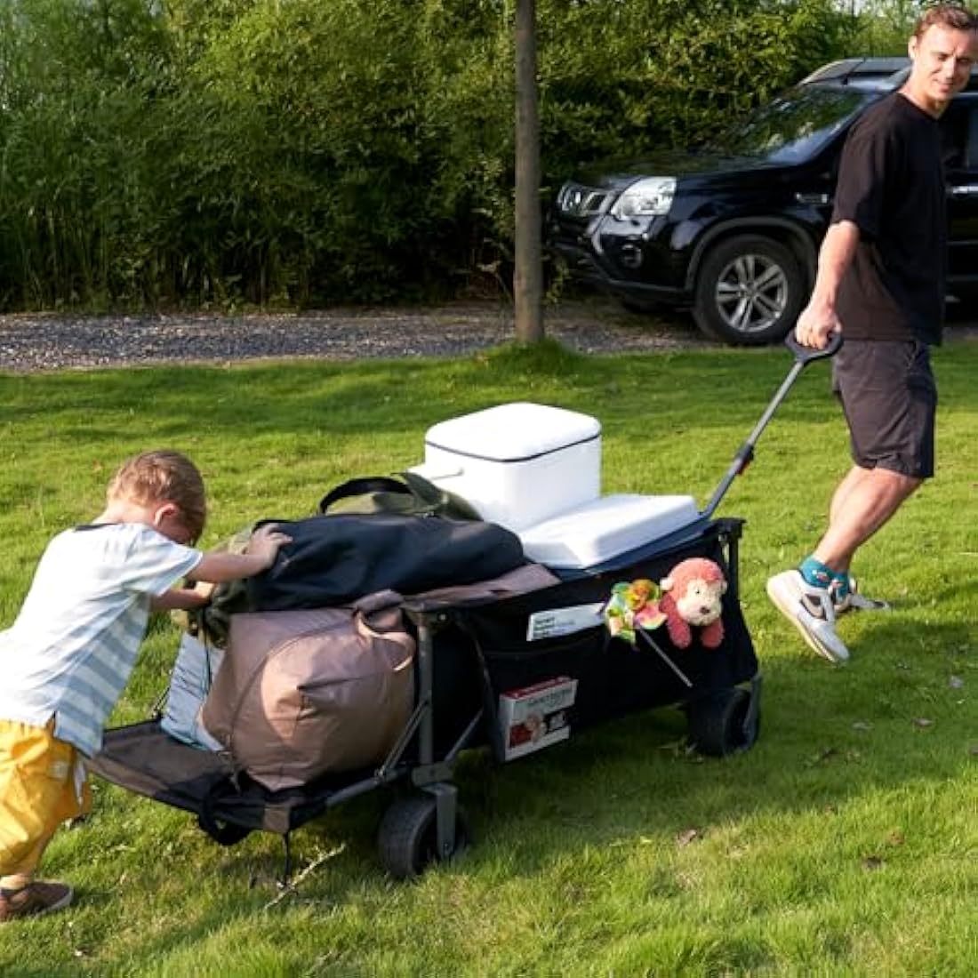 Portal Widened Folding Festival Trolley XXL With Brakes - Heavy Duty 600L Camping Cart, Beach Wagon, Collapsible Garden Cart for Picnic - 180KG Capacity Carts & Wagons Default Title Default Title