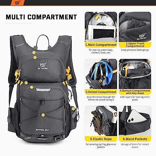 SKYSPER Cycling Backpack 20L Lightweight Bike Backpack for Men Women Running Rucksack for Biking Hiking Climbing(Darkgrey) Backpacks Default Title Default Title