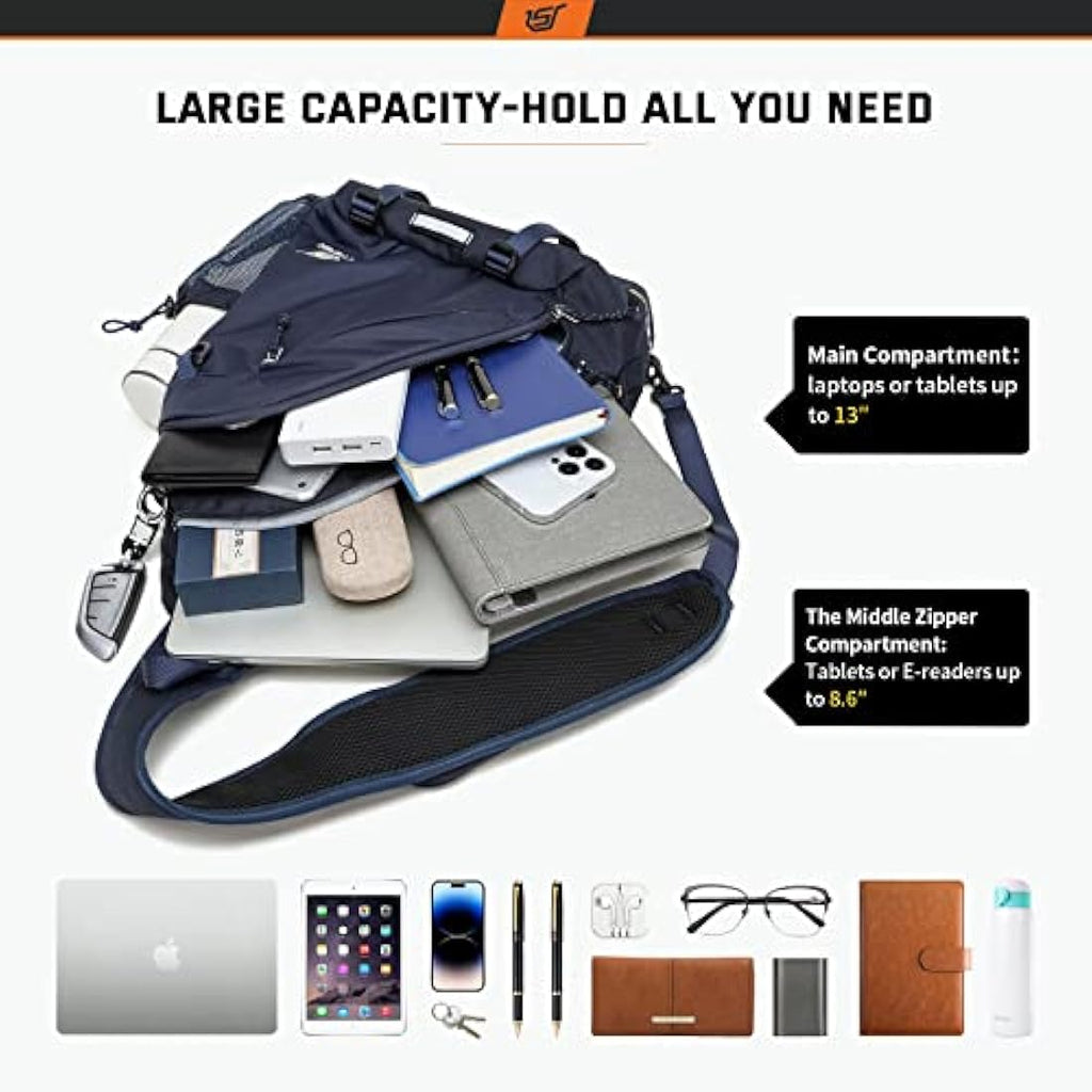SKYSPER Sling Laptop Bag (Up to 13 Inch) - 18L Crossbody Sling Backpack Travel Shoulder Bag Hiking Daypack for Men Women Internal Frame Backpacks Default Title Default Title