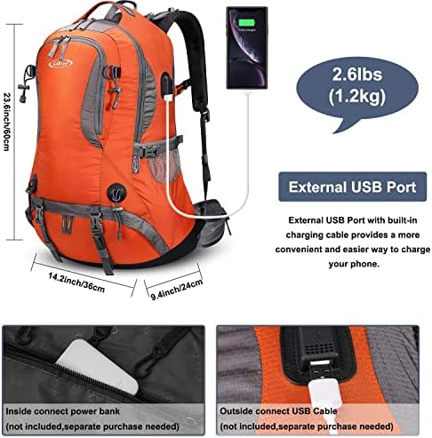 G4Free Hiking Backpack 50L Waterproof Backpack with Rain Cover for Mountaineering Travel Camping Trekking Outdoor Sports for Men Women External Frame Backpacks Default Title Default Title