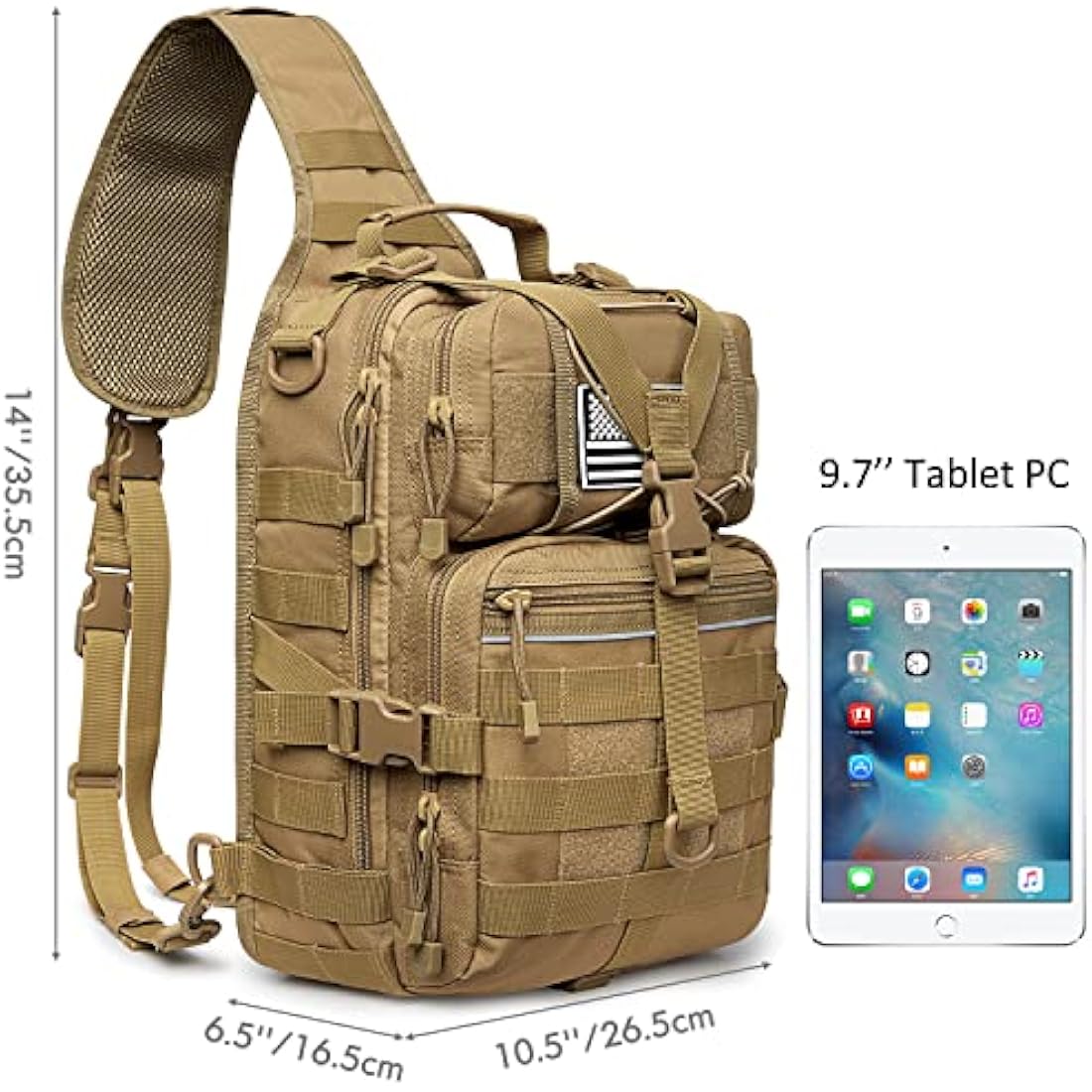 G4Free Tactical Sling Backpack Big Molle EDC Range Bag Pack Assault Military Shoulder Rucksack One Strap Daypack Internal Frame Backpacks Default Title Default Title
