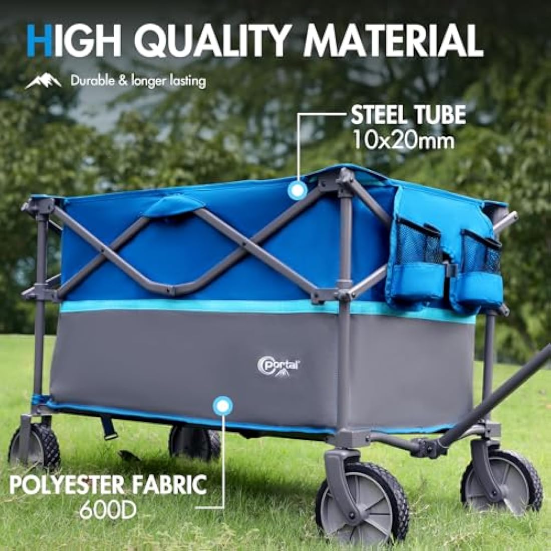 PORTAL XL Deeper Festival Trolley on Wheels 228L Larger Capacity Folding Camping Garden Beach Trolley Heavy Duty Pull along Cart Collapsible Wagon Foldable Picnic Trailer Hand Truck Carts & Wagons Default Title Default Title