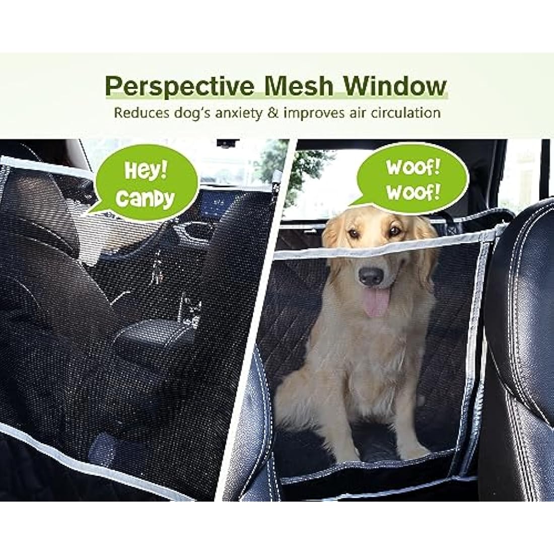 pecute Dog Car Seat Cover, Car Seat Cover for Dogs with Viewing Window/Side Flaps/Storage Bags, Dog Hammock Scratch Proof Nonslip Back Seat Protector for Cars Trucks SUV(146x136cm) Seat Covers Default Title Default Title