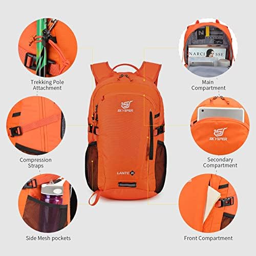 SKYSPER Small Hiking Backpack, 20L Lightweight Travel Backpacks Hiking Daypack Rucksack Women Men for Trekking Backpacking Outdoor Sports Internal Frame Backpacks Default Title Default Title
