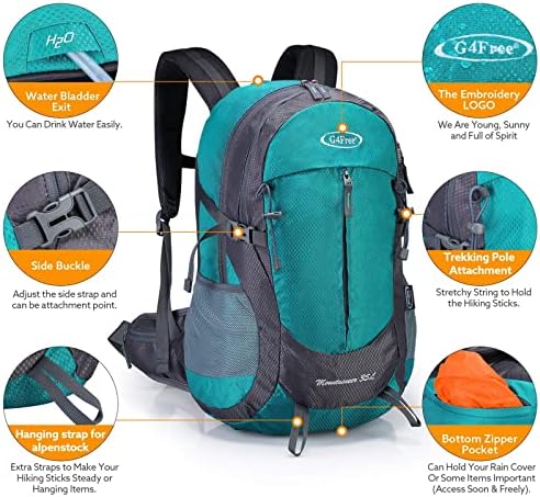 G4Free 35L Waterproof Hiking Backpack Outdoor Backpack Trekking Daypack for Camping Hiking Backpacking Climbing with Rain Cover Internal Frame Backpacks Default Title Default Title