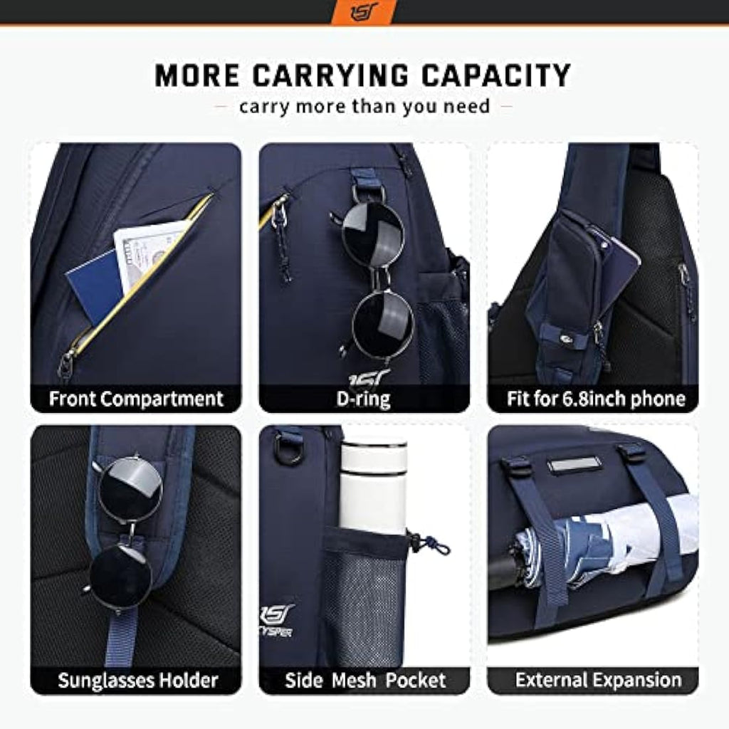 SKYSPER Sling Laptop Bag (Up to 13 Inch) - 18L Crossbody Sling Backpack Travel Shoulder Bag Hiking Daypack for Men Women Internal Frame Backpacks Default Title Default Title