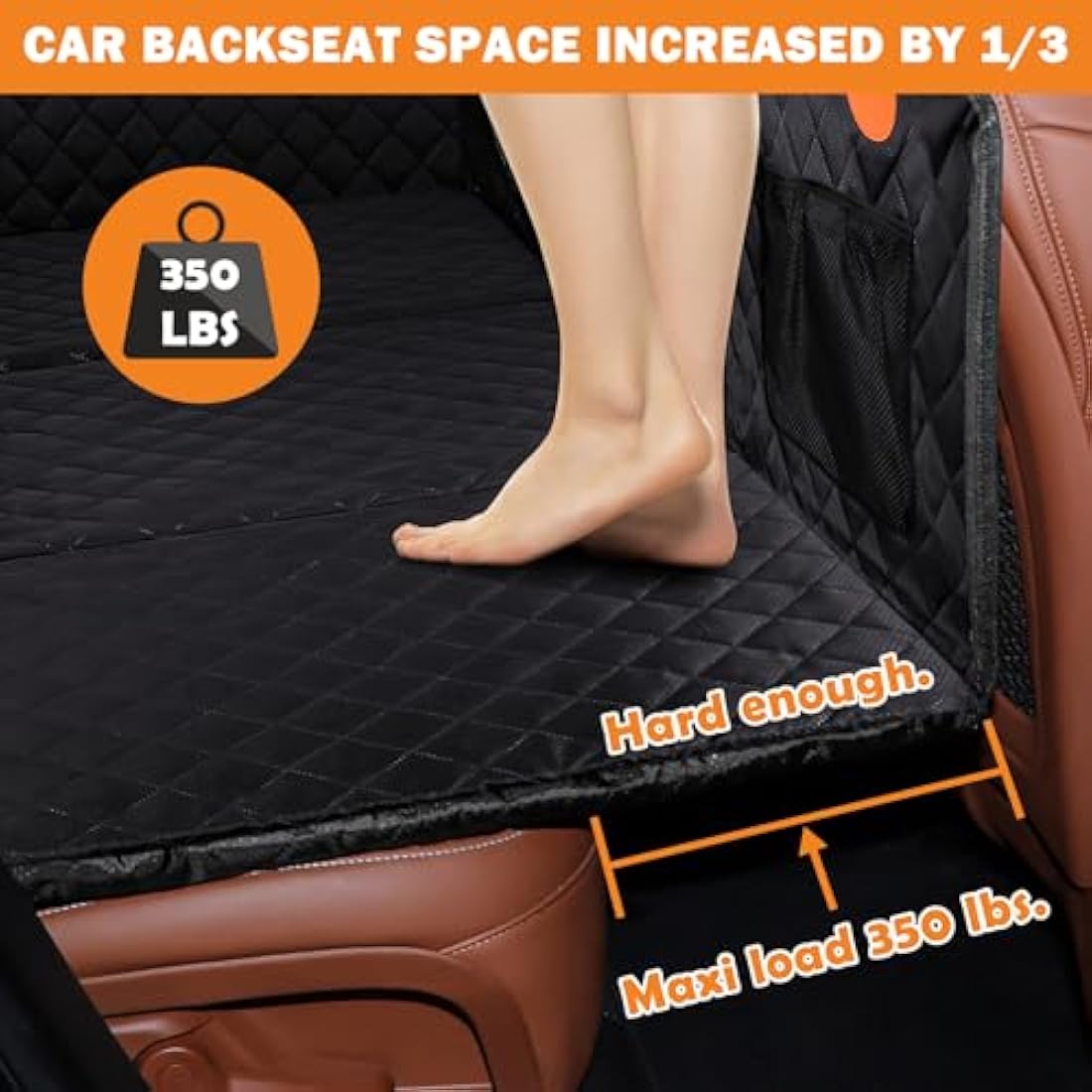 JOEJOY Back Seat Extender for Dogs - Dog Car Seat Cover for Dogs Waterproof & Foldable, Non-Slip Back Seat Cover with Hard Bottom for Cars, Trucks and SUVs, Suit for Travel Camping Seat Covers Default Title Default Title