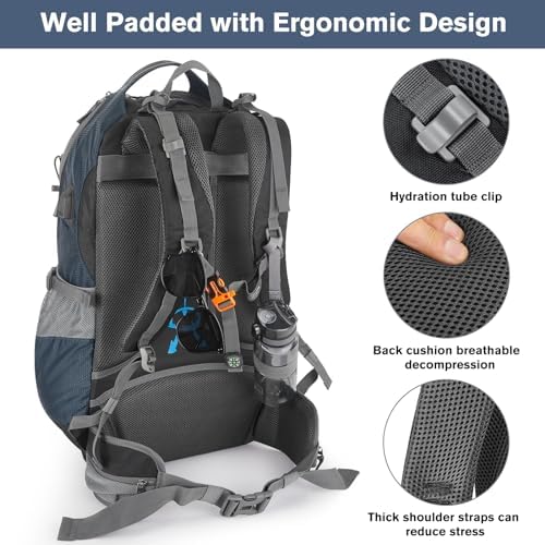 G4Free Hiking Backpack 50L Waterproof Backpack with Rain Cover for Mountaineering Travel Camping Trekking Outdoor Sports for Men Women Internal Frame Backpacks Default Title Default Title