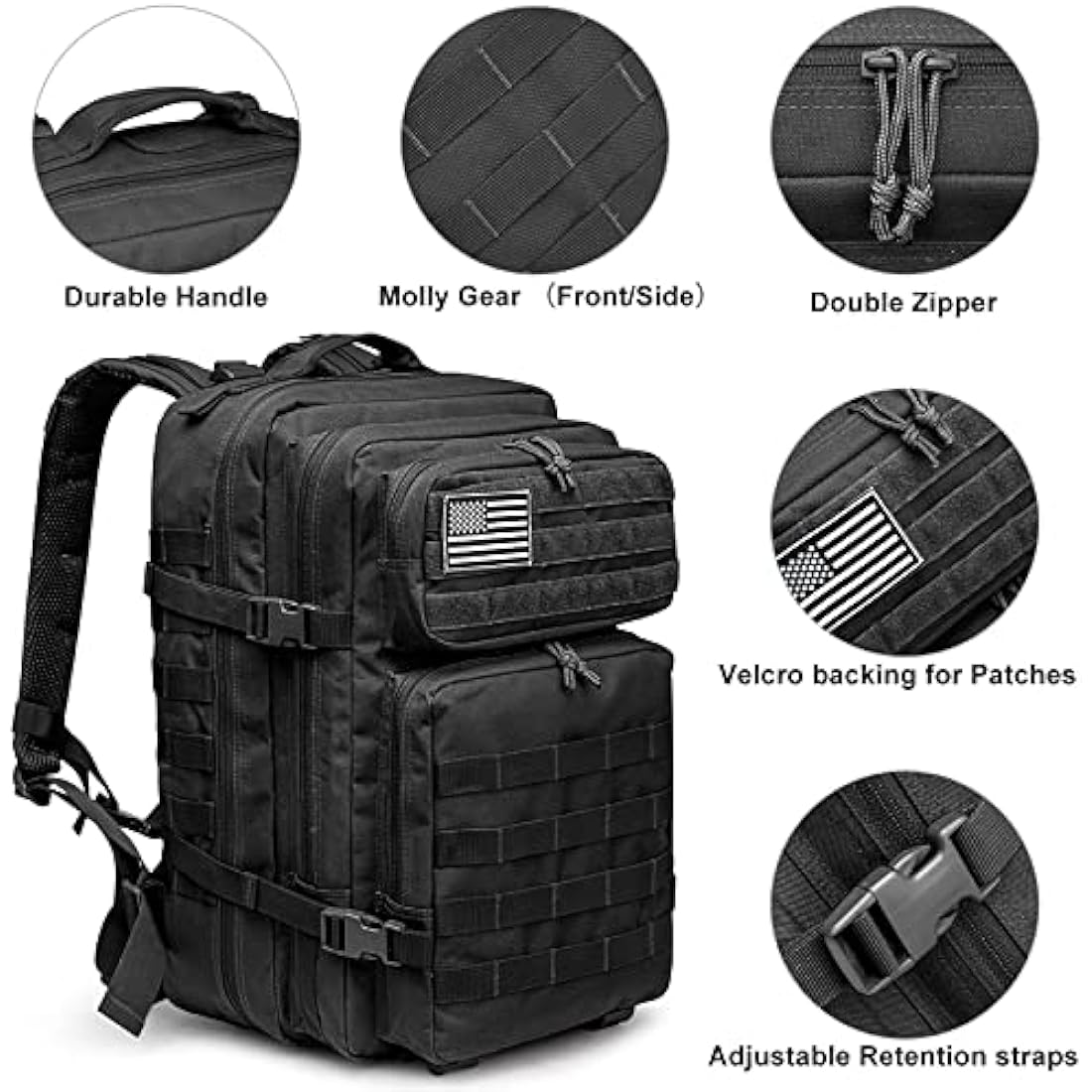 G4Free 40L Molle Backpack Large Pack Molle Shoulder Bag Rucksacks Daypack for Outdoor Hiking Camping Trekking Hunting Internal Frame Backpacks Default Title Default Title