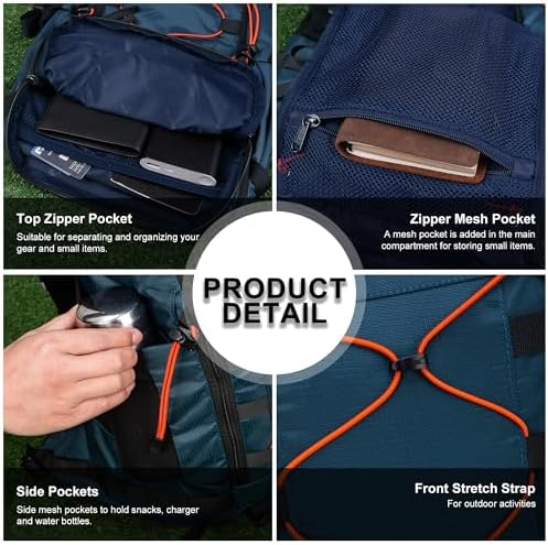 MOUNTAINTOP 35L Unisex Hiking Backpacks Lightweight Trekking Rucksack Light Daypacks for Travel Camping Climbing Mountaineer Outdoor Sport External Frame Backpacks Default Title Default Title