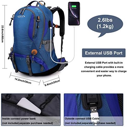 G4Free Hiking Backpack 50L Waterproof Backpack with Rain Cover for Mountaineering Travel Camping Trekking Outdoor Sports for Men Women External Frame Backpacks Default Title Default Title