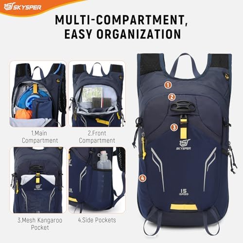 SKYSPER Small Hiking Backpack 15L Lightweight Day Pack Travel Hiking Daypack for Women Men Internal Frame Backpacks Default Title Default Title
