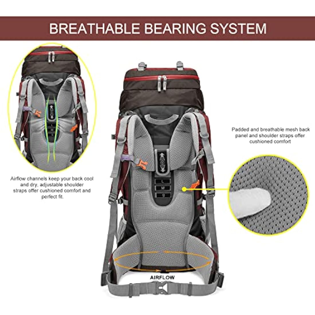 MOUNTAINTOP Hiking Backpack 80L Waterproof Mountaineering Backpack Large Camping Trekking Rucksack Multifunctional Climbing with Rain Cover External Frame Backpacks Default Title Default Title