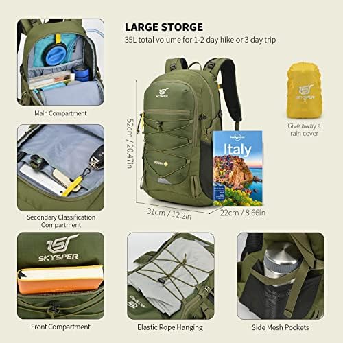 SKYSPER Rucksack 35L Hiking Backpack, Lightweight Travel Backpack Camping Trekking Backpack for Men Women Internal Frame Backpacks Default Title Default Title
