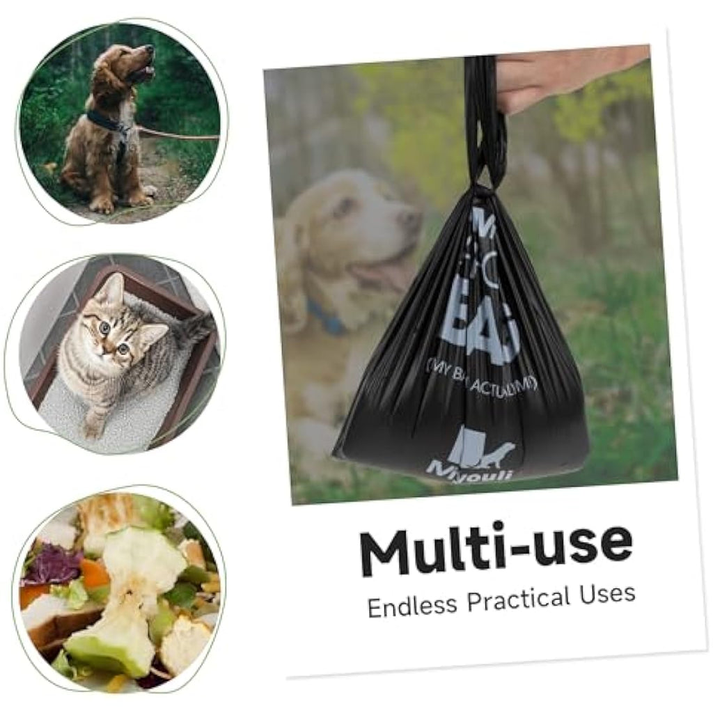 300 Counts Extra Thick Black Biodegradable Pet Poop Waste Bags With Handles for Dogs, Ocean Wind-Scented Bags Default Title Default Title