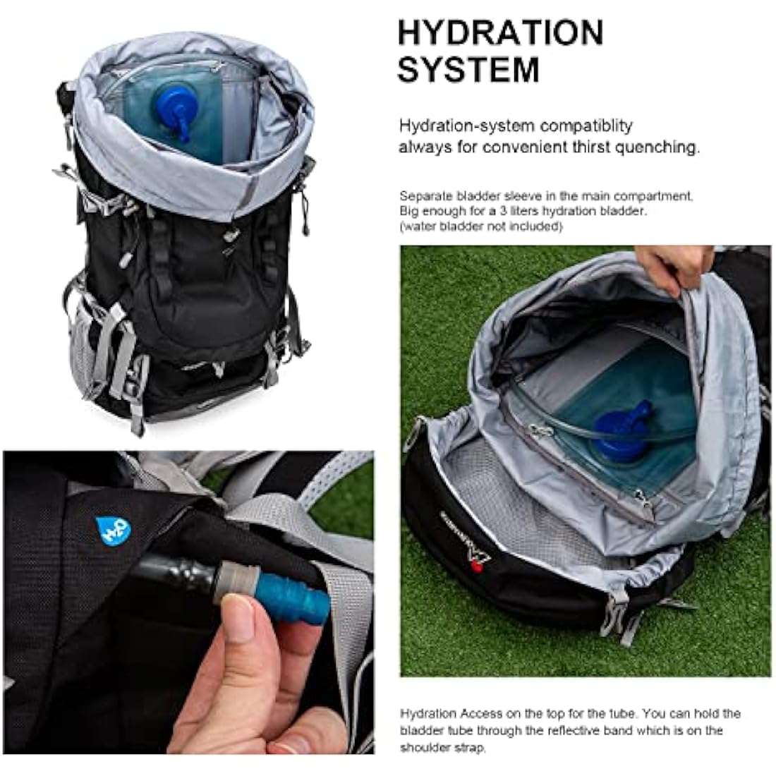 MOUNTAINTOP Hiking Backpack 80L Waterproof Mountaineering Backpack Large Camping Trekking Rucksack Multifunctional Climbing with Rain Cover External Frame Backpacks Default Title Default Title