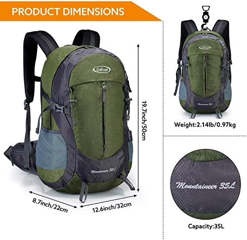 G4Free 35L Waterproof Hiking Backpack Outdoor Backpack Trekking Daypack for Camping Hiking Backpacking Climbing with Rain Cover Internal Frame Backpacks Default Title Default Title