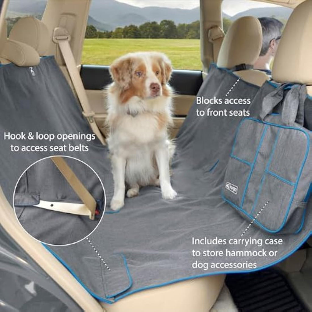 Kurgo Heather Hammock, Dog Car Seat Protector, Waterproof & Stain-Resistant, Secure Fit, Charcoal Grey Seat Covers Default Title Default Title