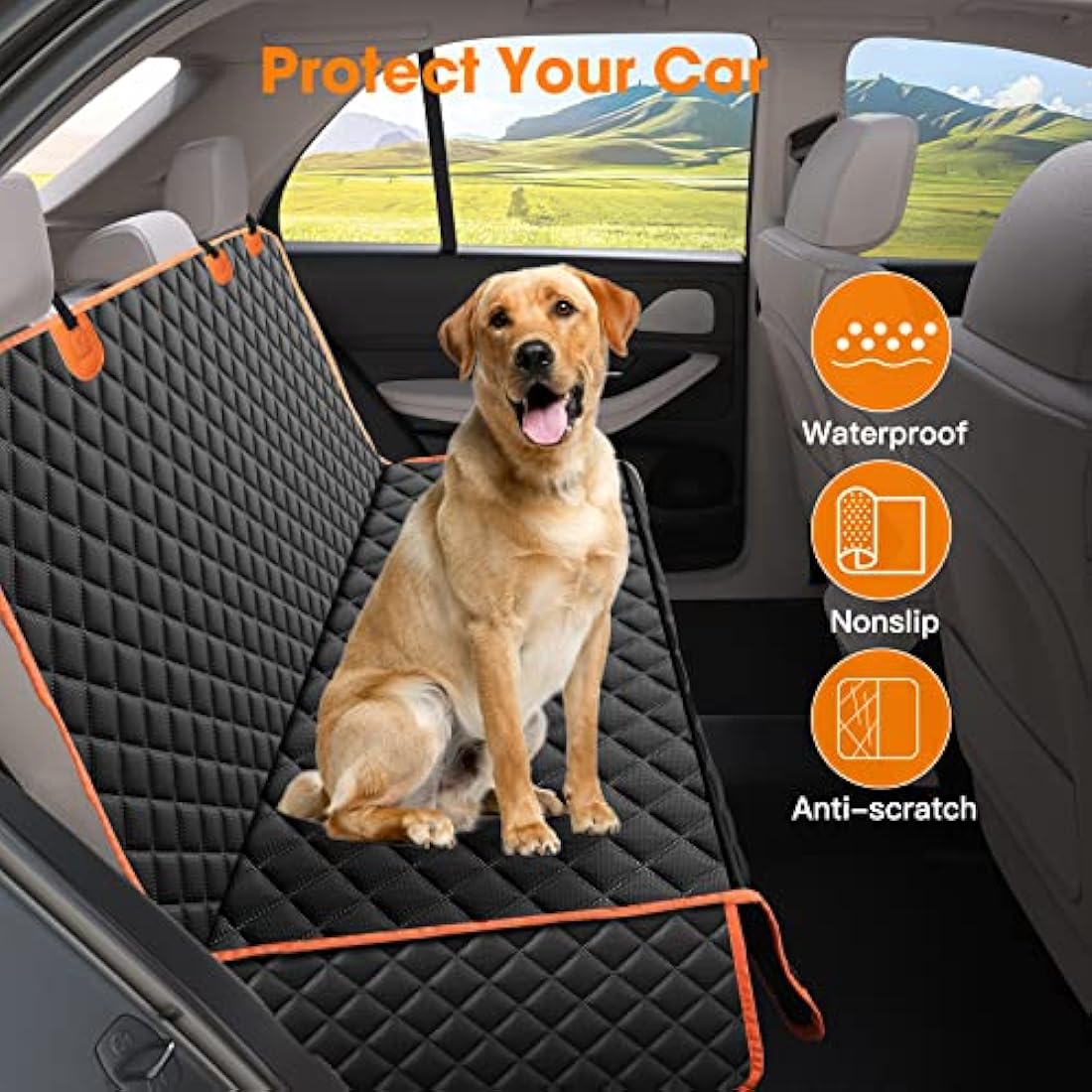 JOEJOY Dog Car Seat Cover - Waterproof Back Seat Cover for Dogs, Non-slip & Scratch Proof Car Seat Cover for Dogs, Easy to Clean Car Back Seat Cover Universal fits SUVs Cars Seat Covers Default Title Default Title