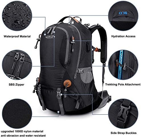 G4Free Hiking Backpack 50L Waterproof Backpack with Rain Cover for Mountaineering Travel Camping Trekking Outdoor Sports for Men Women External Frame Backpacks Default Title Default Title