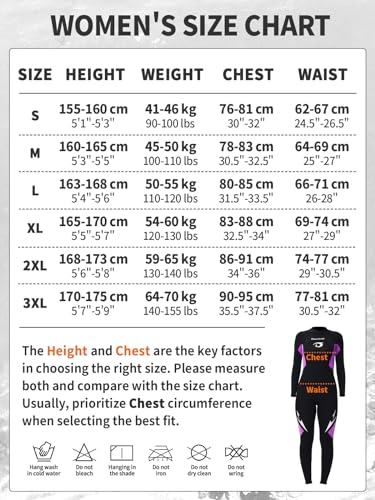 Owntop Women's Full Length 3/2mm Wetsuit, Ultra-Stretch Long Sleeve Winter Wetsuit, Back Zip Adult Neoprene Surfing Diving Wet Suit, Women Purple S Wetsuits Default Title Default Title
