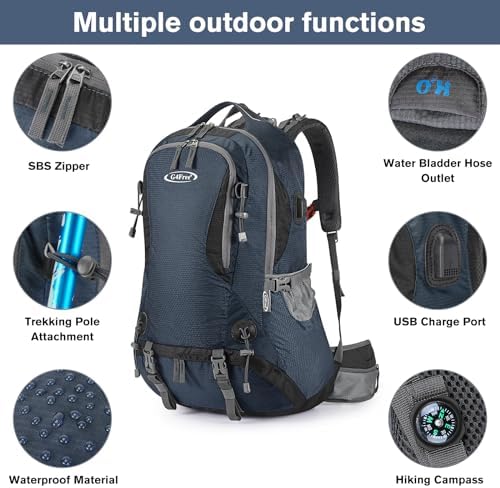 G4Free Hiking Backpack 50L Waterproof Backpack with Rain Cover for Mountaineering Travel Camping Trekking Outdoor Sports for Men Women Internal Frame Backpacks Default Title Default Title