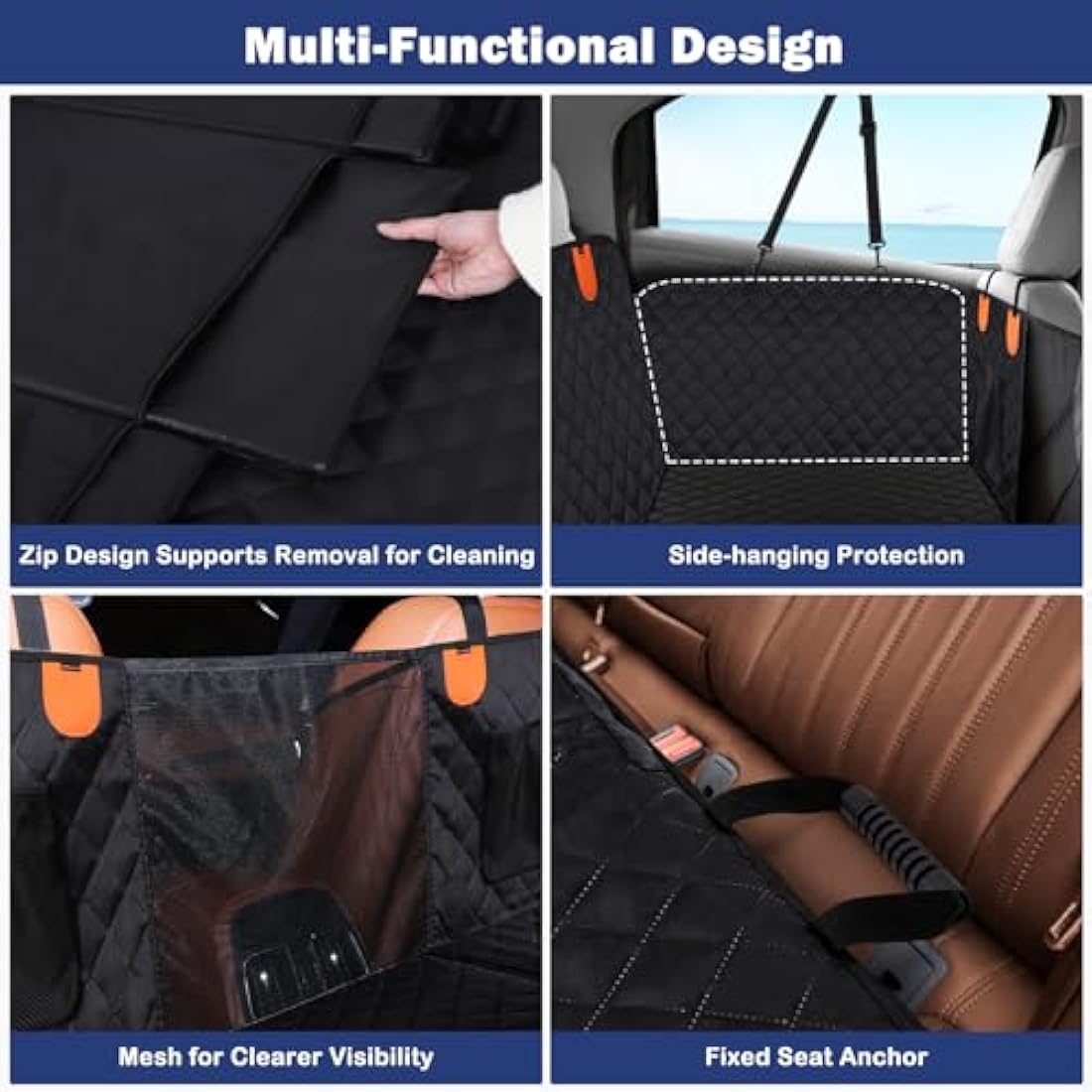 JOEJOY Back Seat Extender for Dogs - Dog Car Seat Cover for Dogs Waterproof & Foldable, Non-Slip Back Seat Cover with Hard Bottom for Cars, Trucks and SUVs, Suit for Travel Camping Seat Covers Default Title Default Title