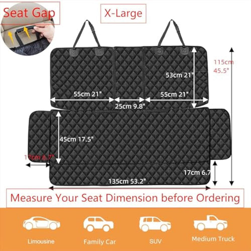 ANOSOSPECIAL Dog Car Seat Cover for Back Seat Cover for Kids,Waterproof Universal Fit Pet Rear Seat Protector for Van SUV (XL, Black) Seat Covers Default Title Default Title